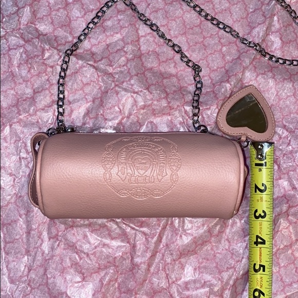 VINTAGE Juicy Couture Y2K PINK MINI BARREL BAG BARBIE BABY PINK LEATHER BAG - Picture 8 of 14